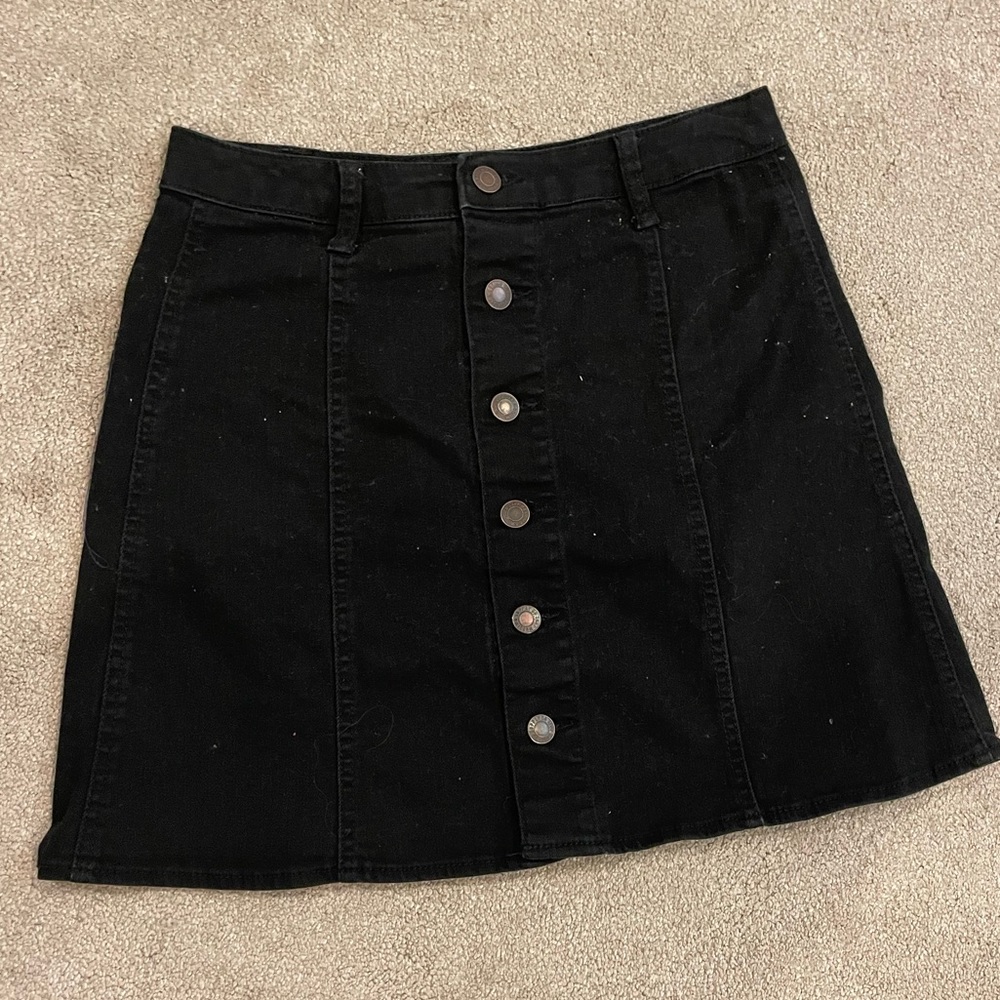 black denim skirt